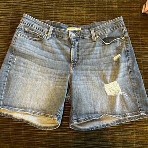 Levi's Blue Distressed Jean Shorts